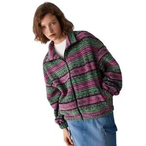 Cider Fleece Stand Collar Aztec Print Jacket NWT - L‎